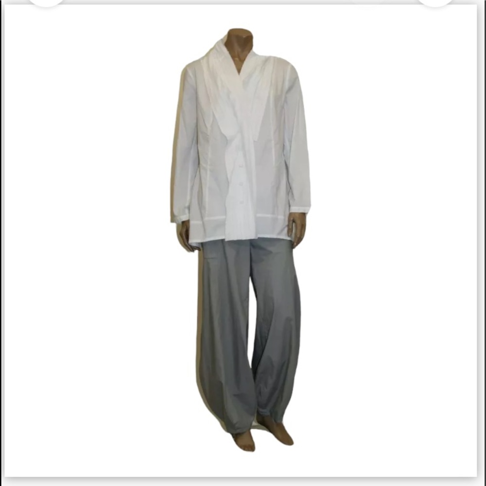Rare Risona Tomo White Scarf Shirt - Picture 3 of 11